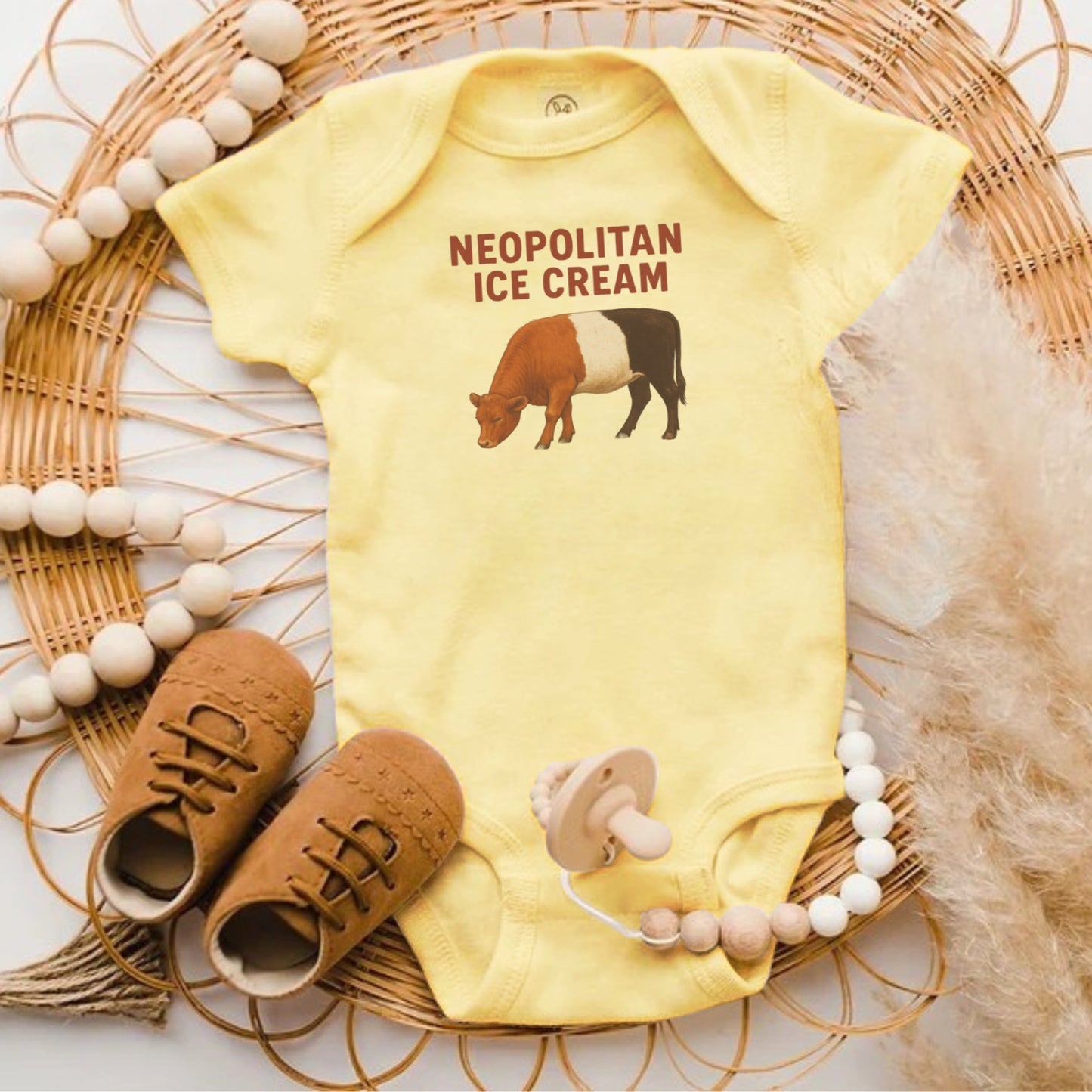 Neapolitan Ice Cream Graphic Baby Onesie product