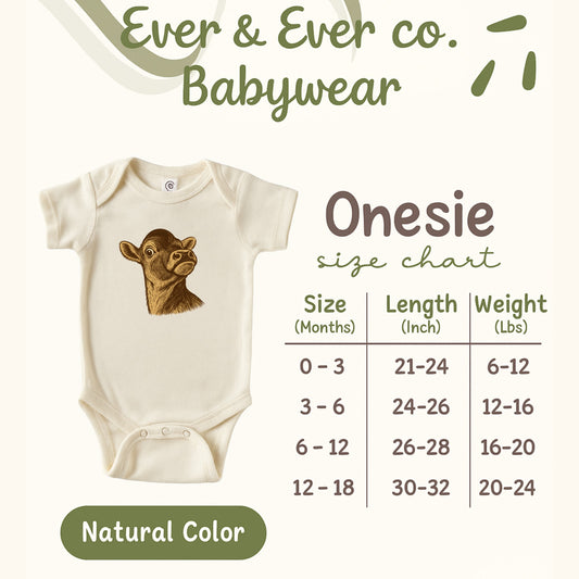 Adorable Baby Cow Graphic Print Onesie Babywear product type