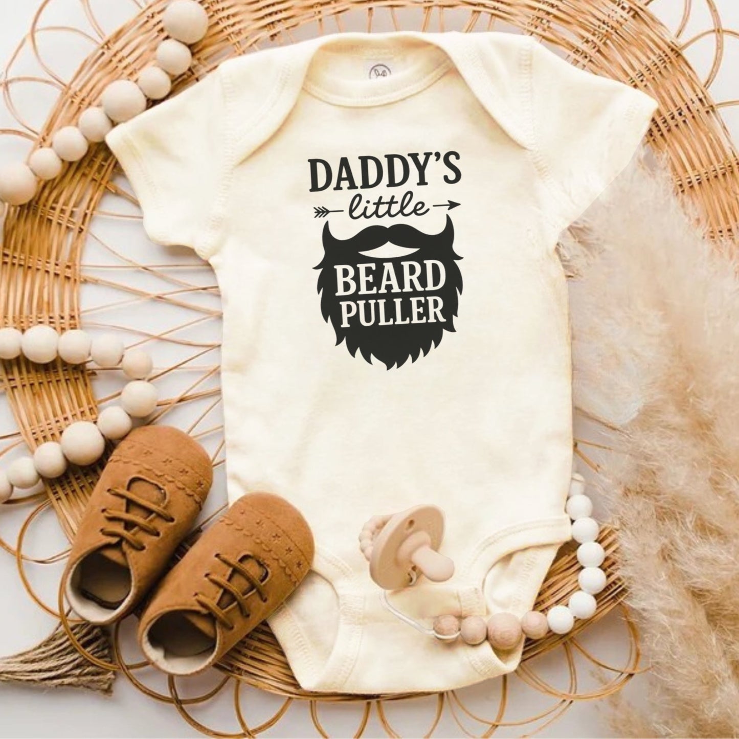 Daddy's Little Beard Puller Funny Baby Onesie product type