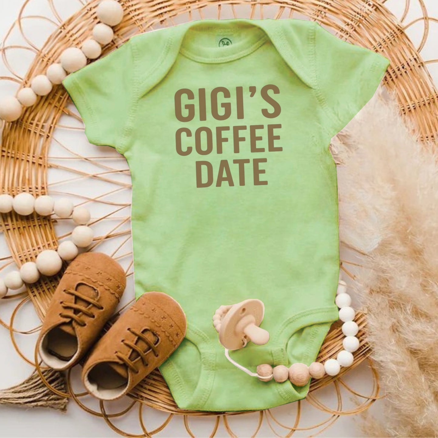 Gigi's Coffee Date Baby Onesie Cute Infant Outfit product