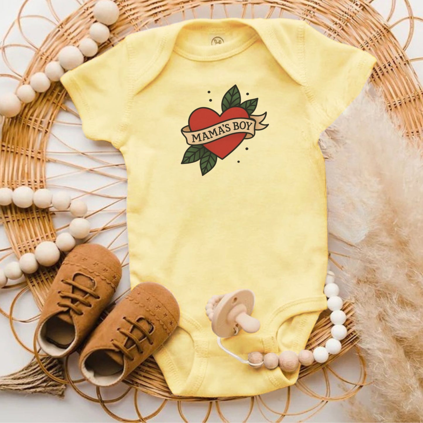 Mama's Boy Heart Design Baby Onesie product