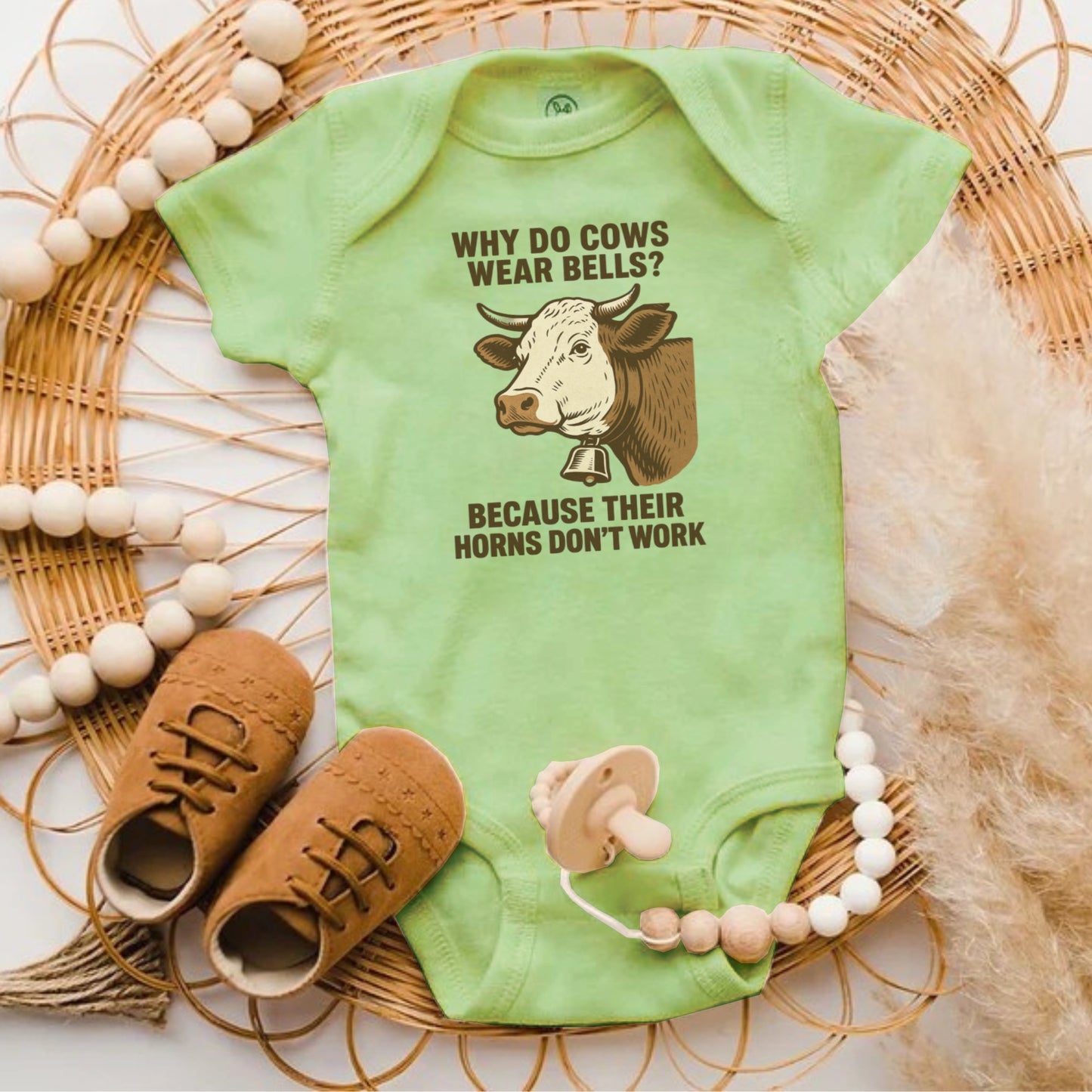 Funny Cows Design Baby Onesie Humorous Baby Clothing Product