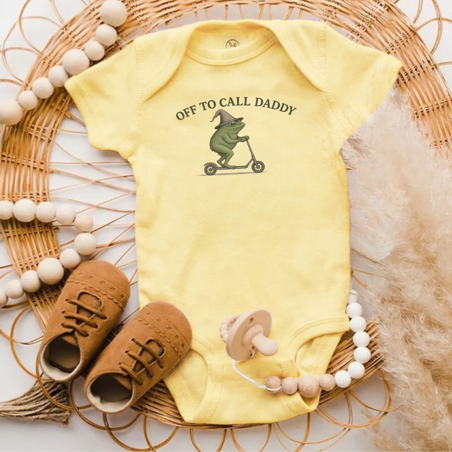 Off to Call Daddy Graphic Baby Onesie product