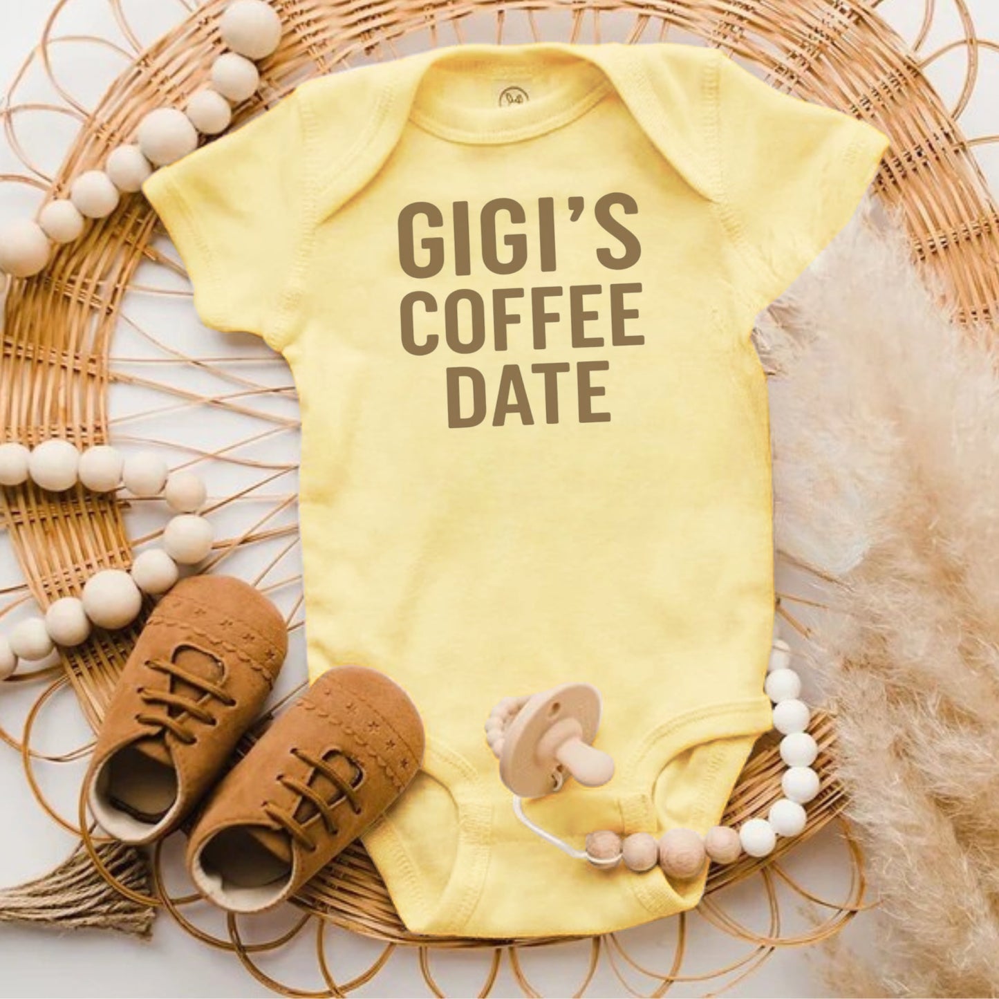 Gigi's Coffee Date Baby Onesie Cute Baby Shower Gift product type