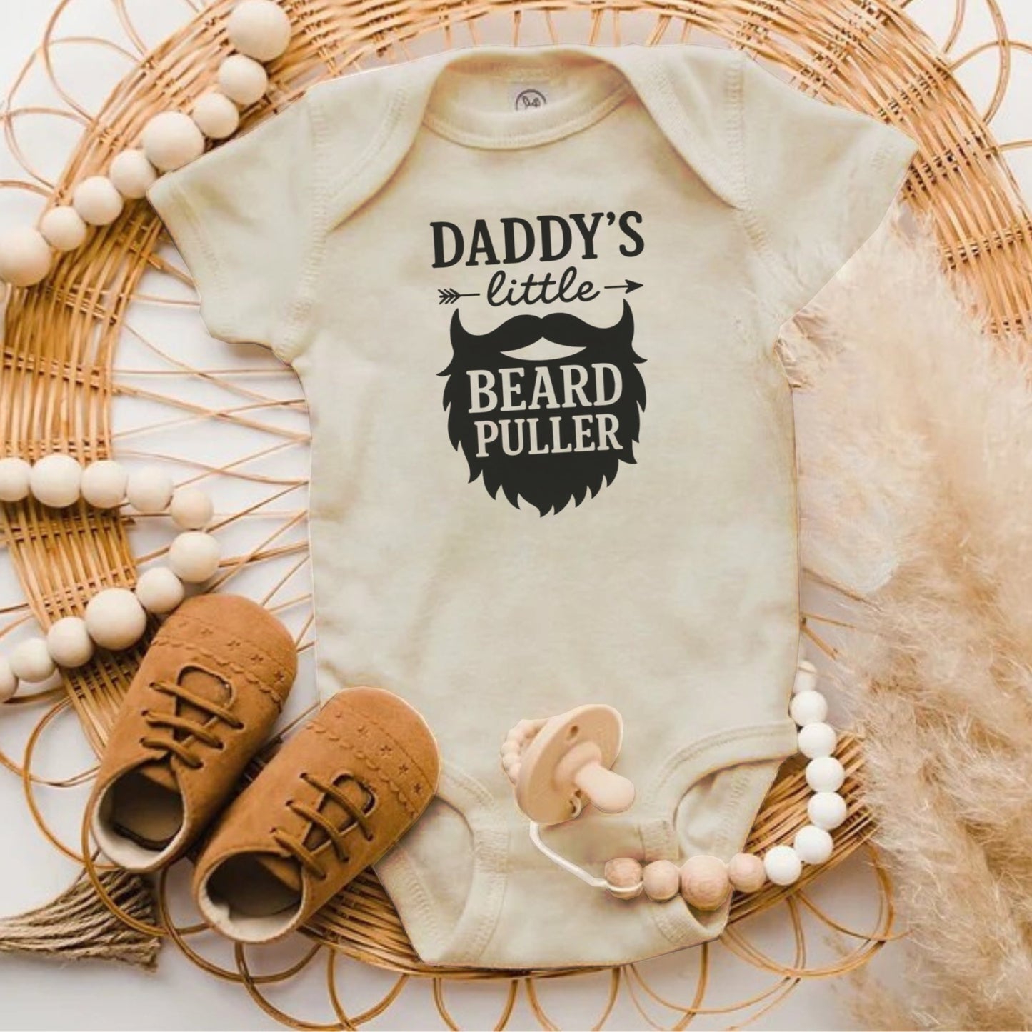 Daddy's Little Beard Puller Baby Onesie product type