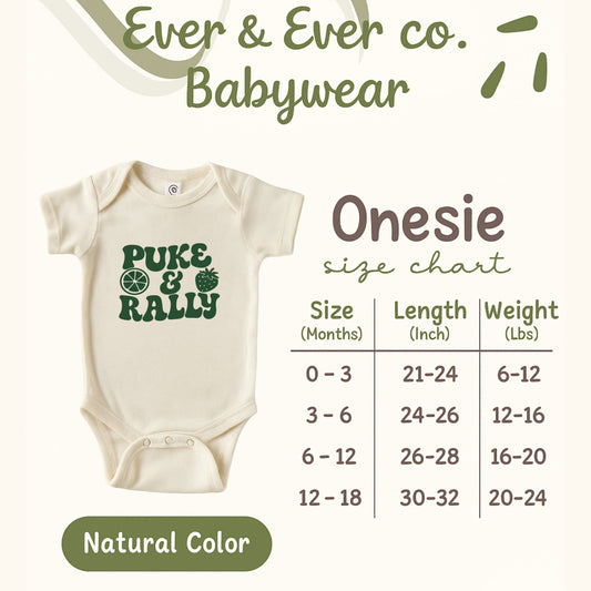 Puke and Rally Baby Onesie Funny Babywear Product