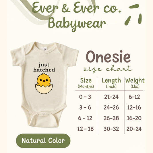 Cute Baby Onesie with Just Hatched Print Onesie product