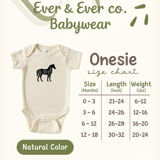 Natural Color Horse Print Baby Onesie product type