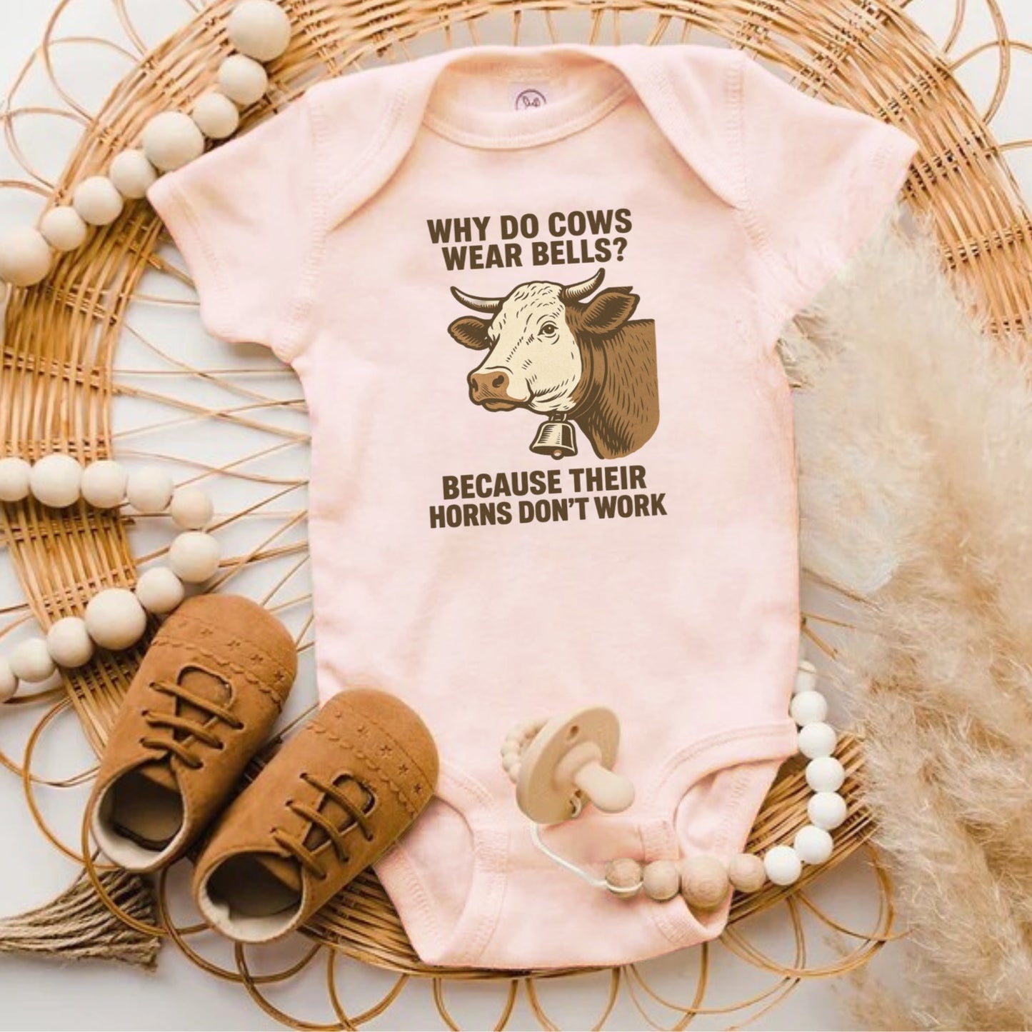 Funny Why Do Cows Wear Bells Quote Onesie product