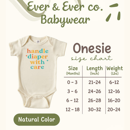 Handle Diaper With Care Design Baby Onesie product