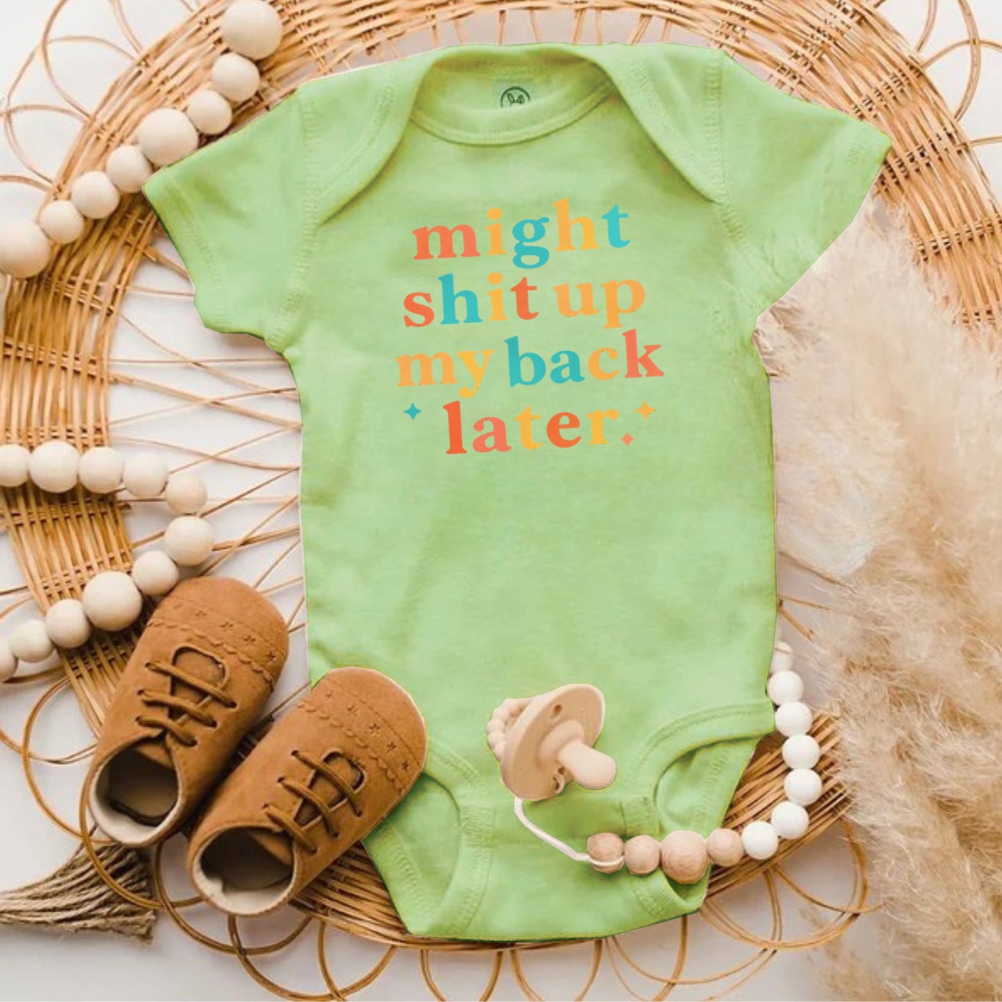 Funny Quote Green Baby Onesie Adorable Product Type