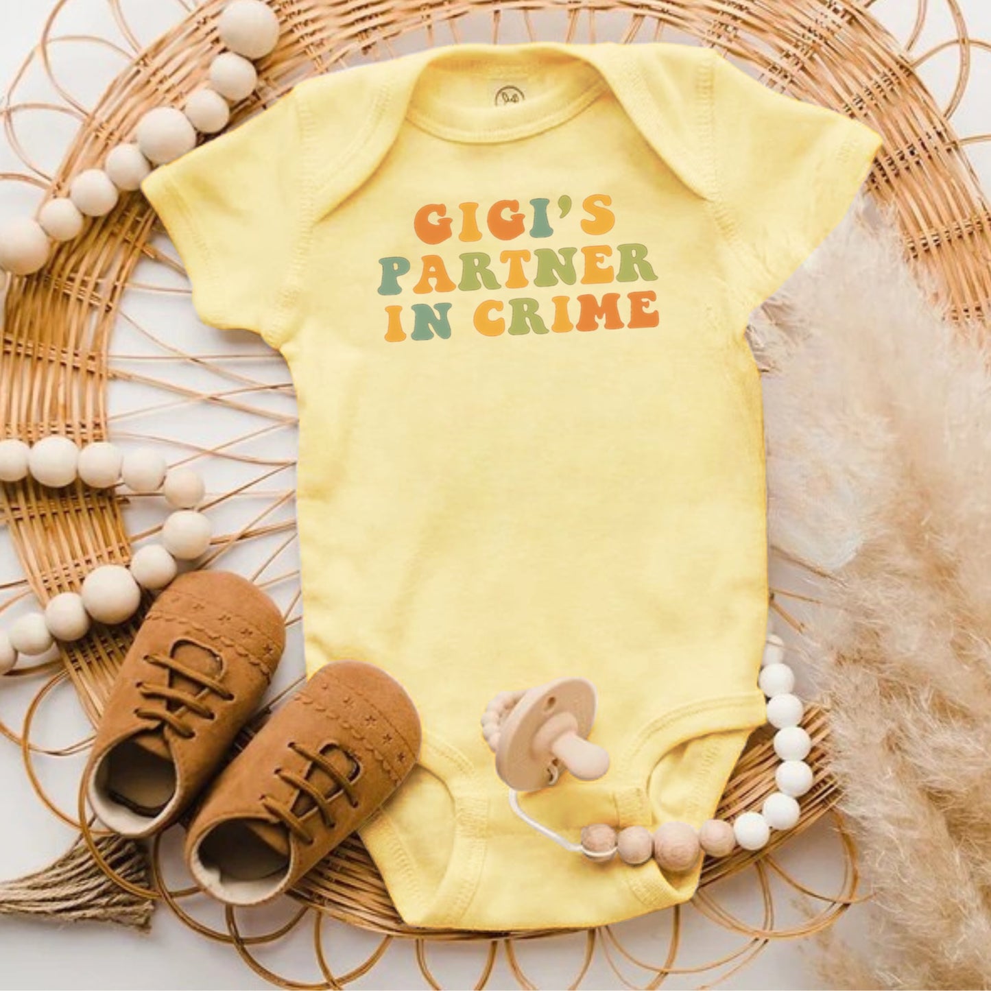 Gigi's Partner In Crime Adorable Baby Onesie product