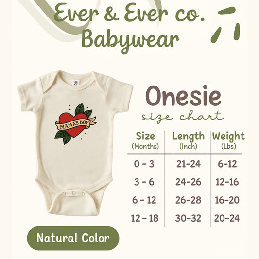 Heart Mama's Boy Printed Baby Onesie product