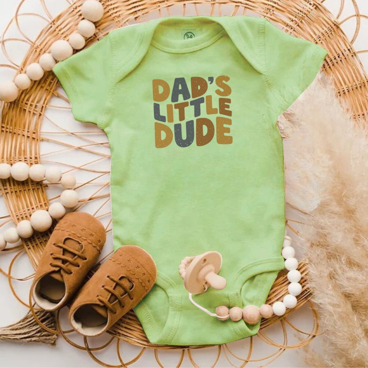Dad's Little Dude Text Graphic Baby Bodysuit product type