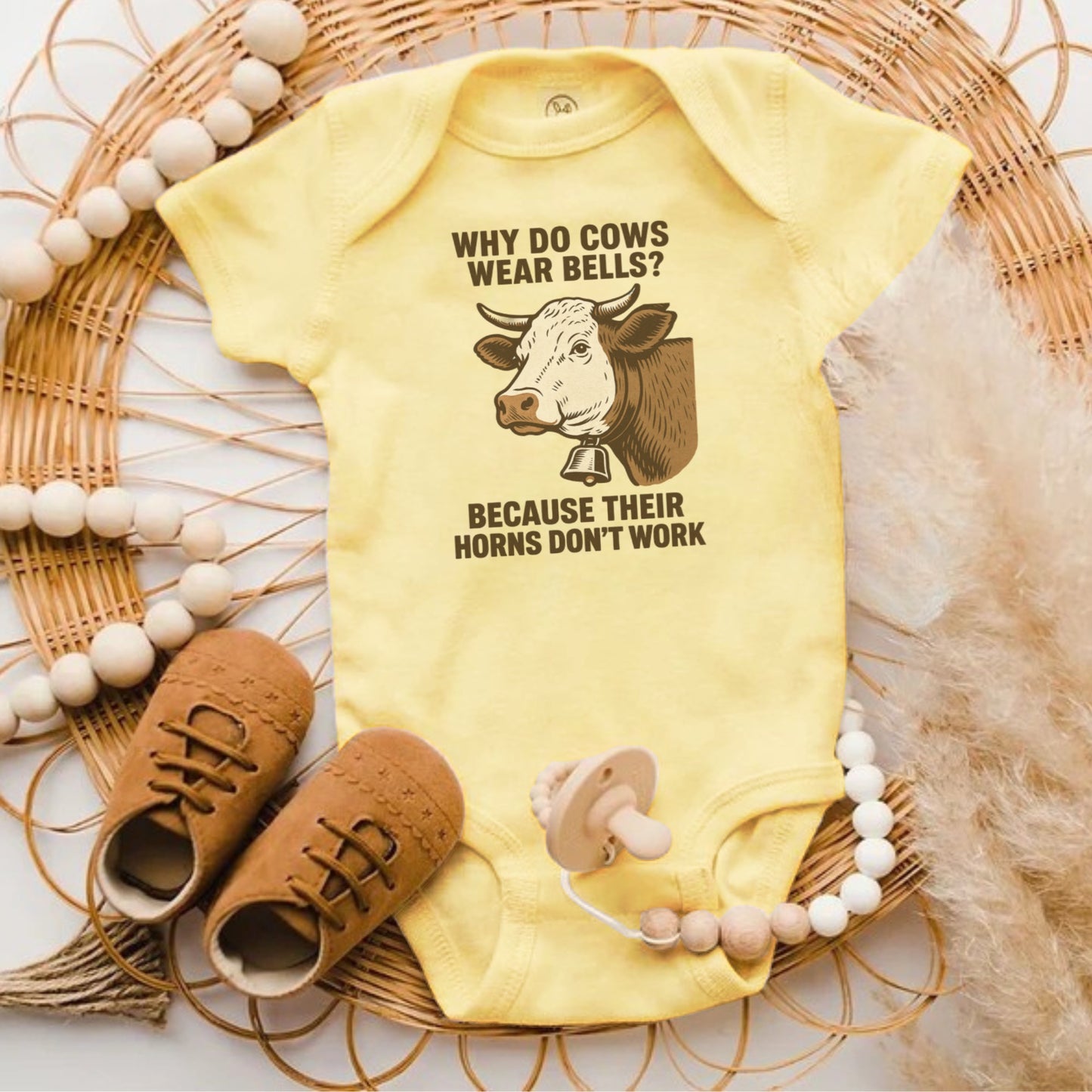 Hilarious Cows And Bells Graphic Baby Romper product
