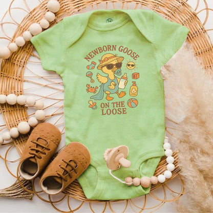 Newborn Goose On The Loose Graphic Baby Onesie product type