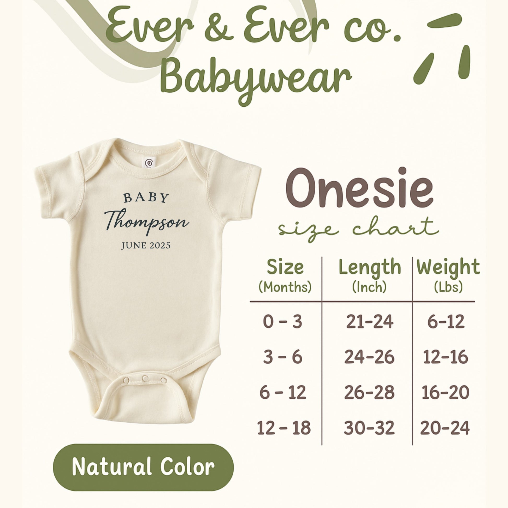 Personalized Baby Onesie with Custom Name and Date Onesie product