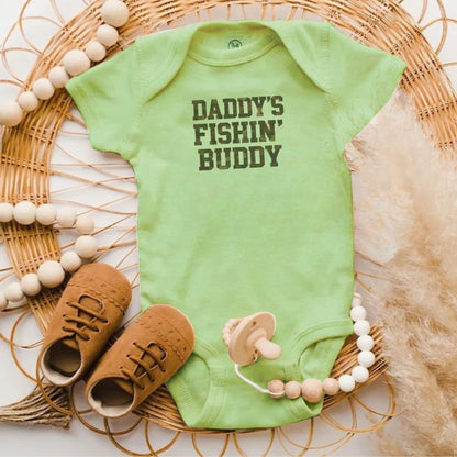 Daddy's Fishin' Buddy Green Onesie Baby product