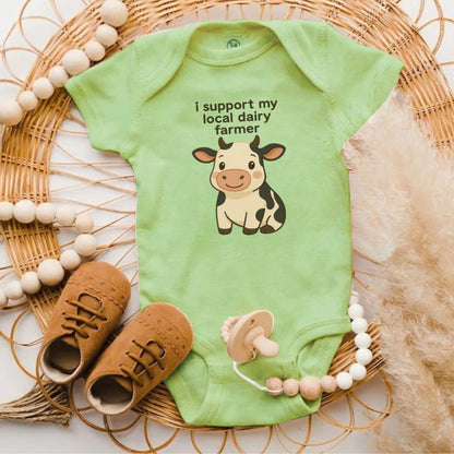 I Support My Local Dairy Farmer Baby Bodysuit product type