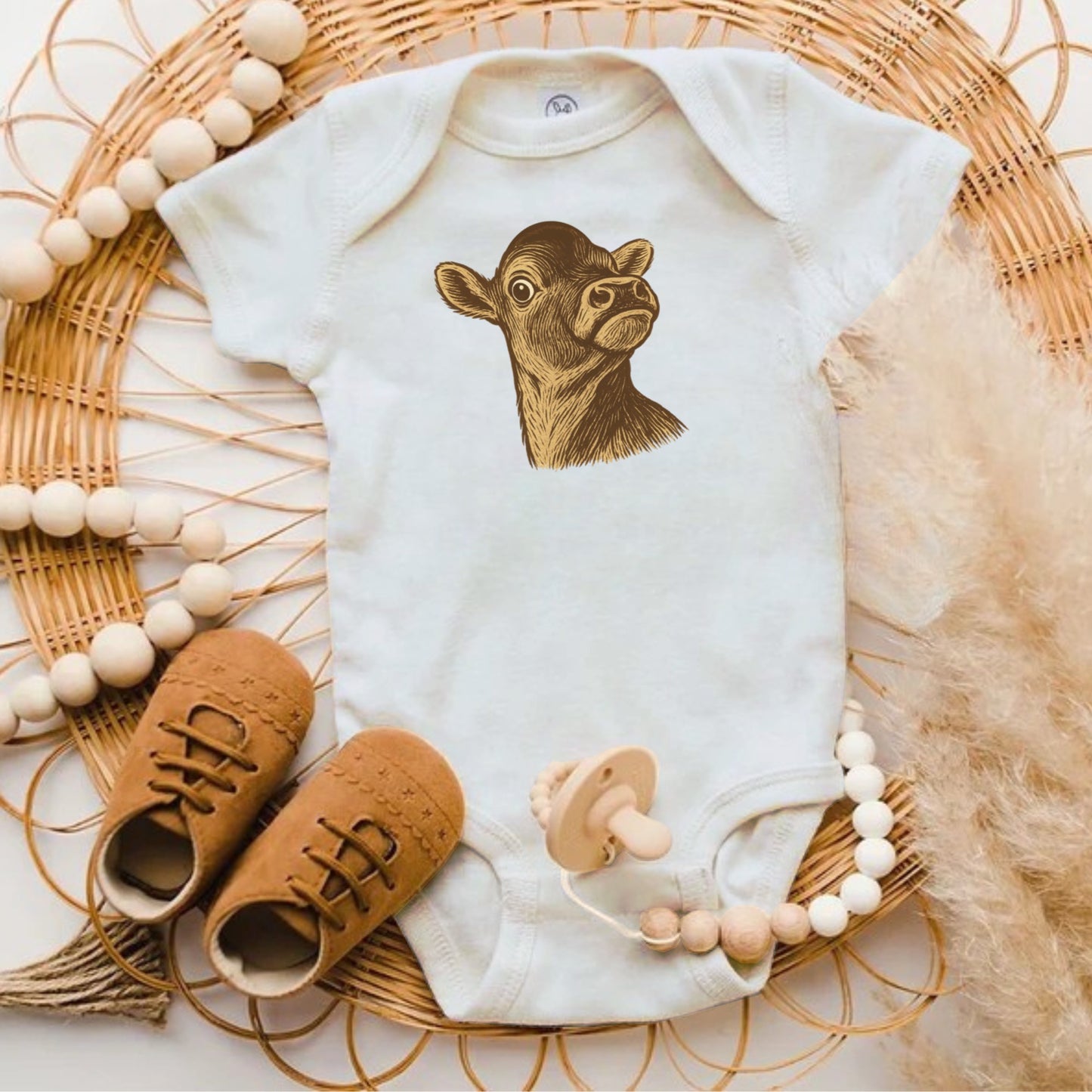 Adorable Baby Bodysuit with Cute Animal Design product type