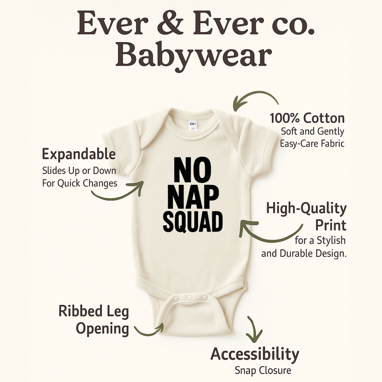 No Nap Squad High-Quality Print Babywear product