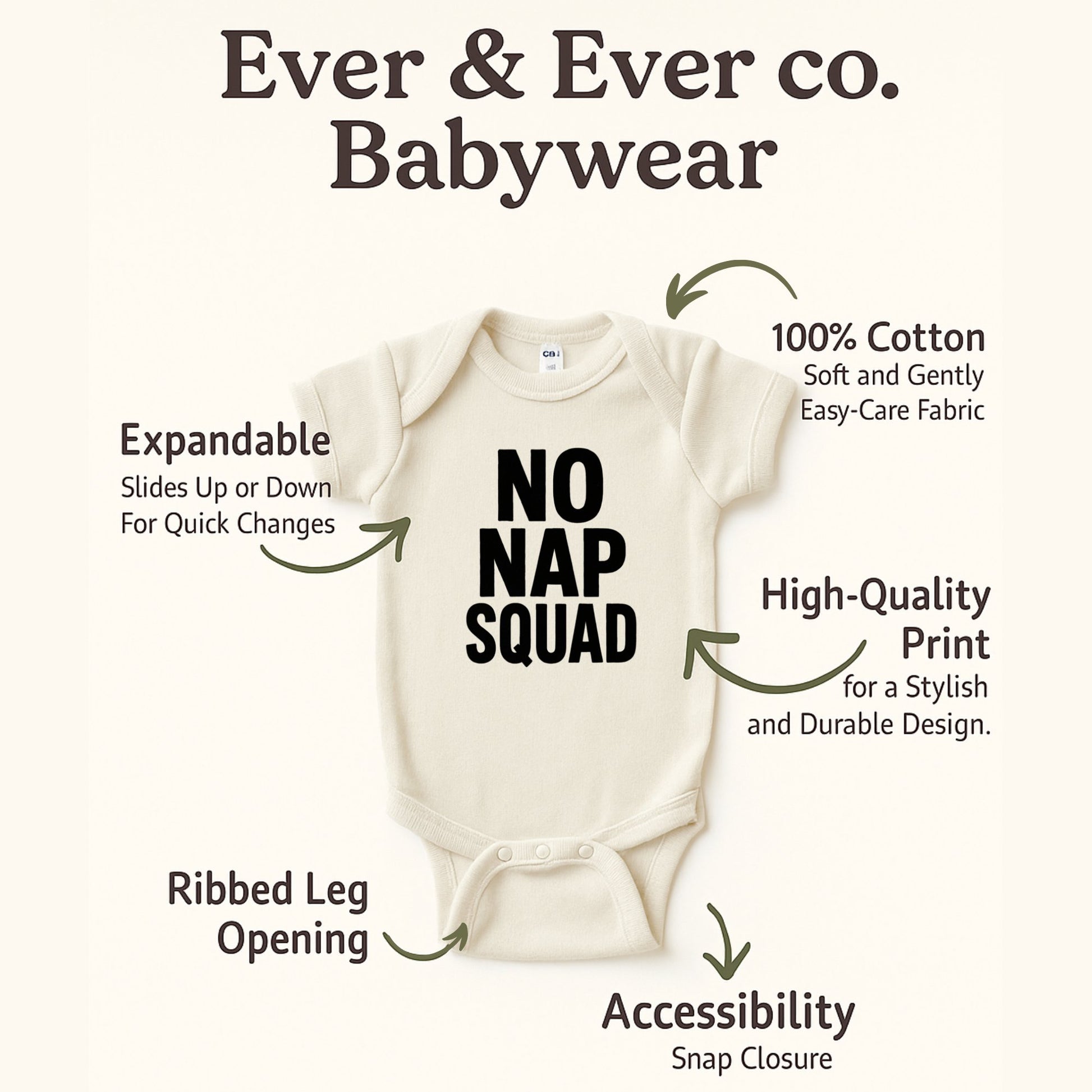 No Nap Squad High-Quality Print Babywear product