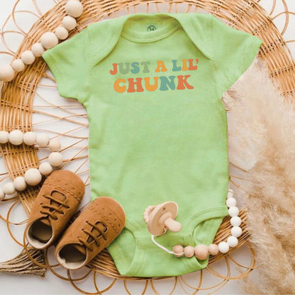 Just A Lil' Chunk Green Baby Onesie Bodysuit product type