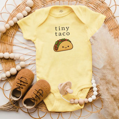 Tiny Taco Graphic Yellow Baby Bodysuit product