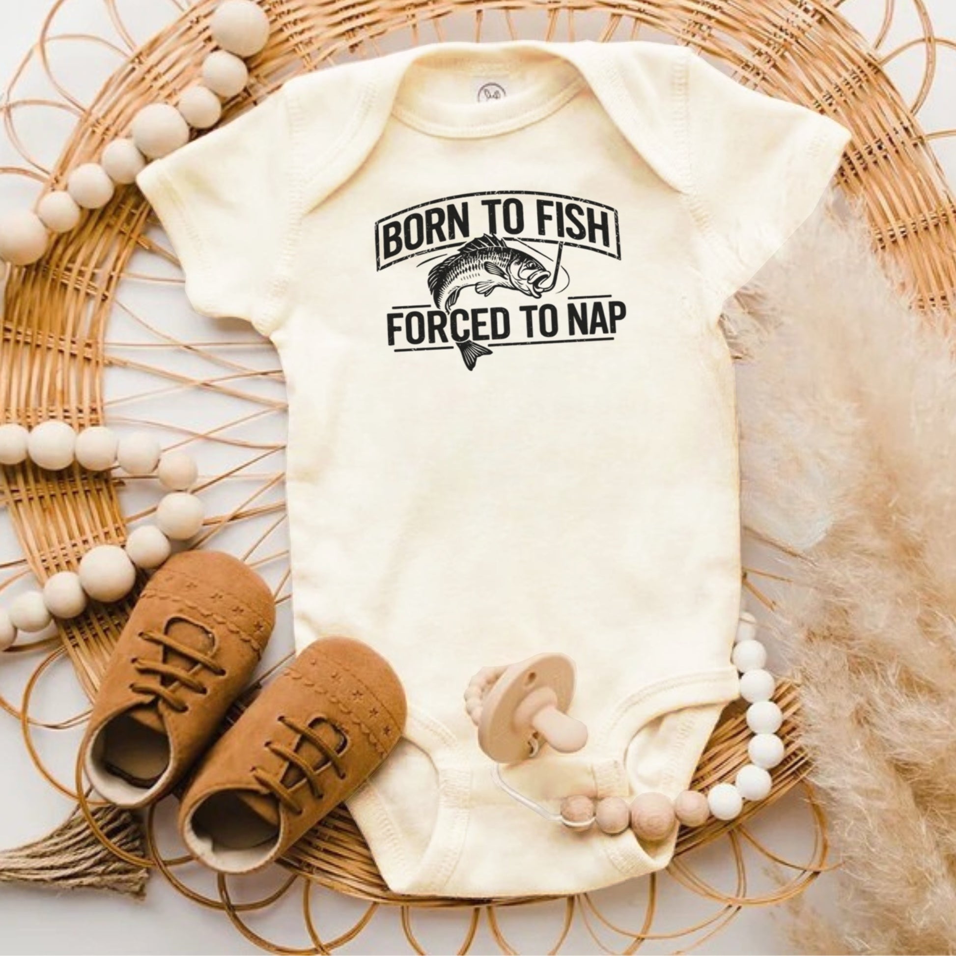 Born to Fish Forced to Nap Onesie Baby Clothing product type