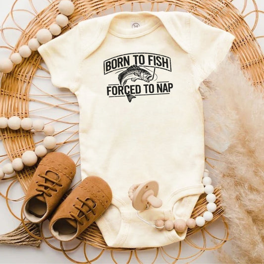 Born to Fish Forced to Nap Onesie Baby Clothing product type