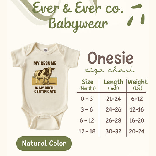 My Resume is My Birth Certificate Onesie product type