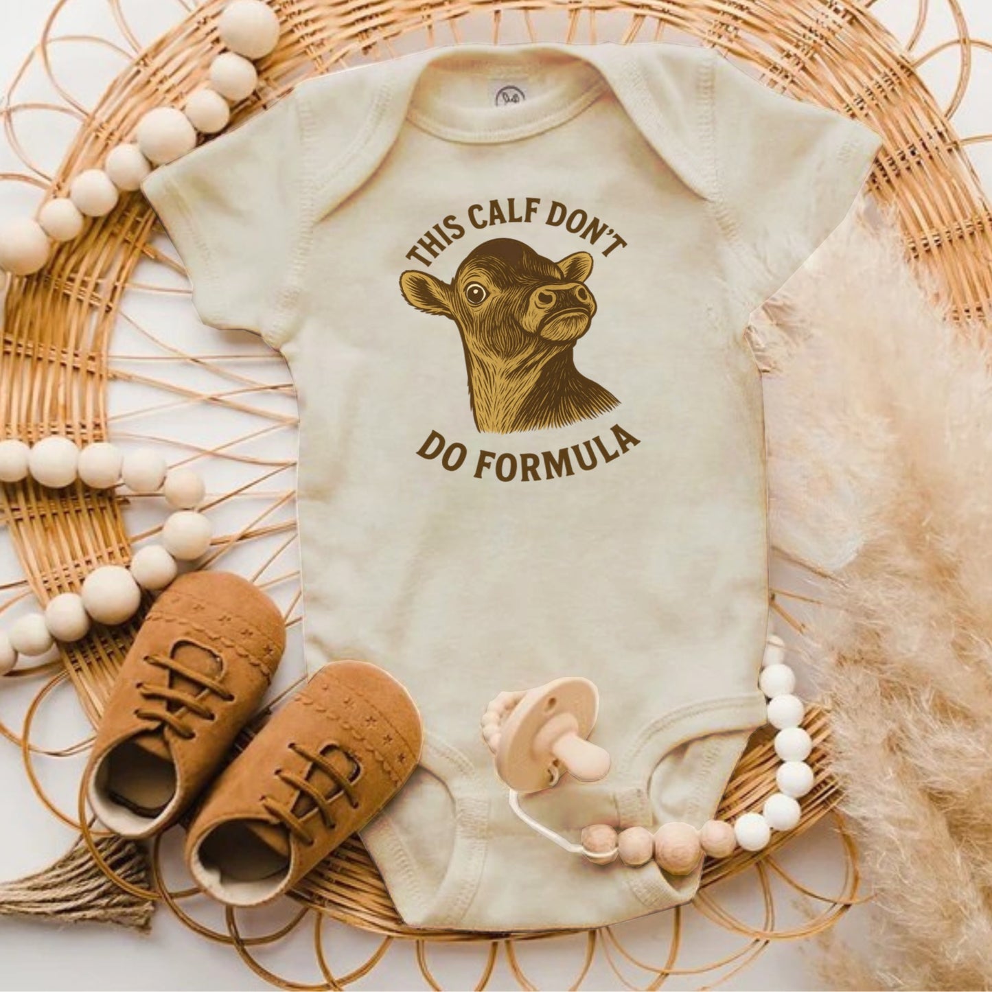 Adorable This Calf Don't Do Formula Baby Bodysuit