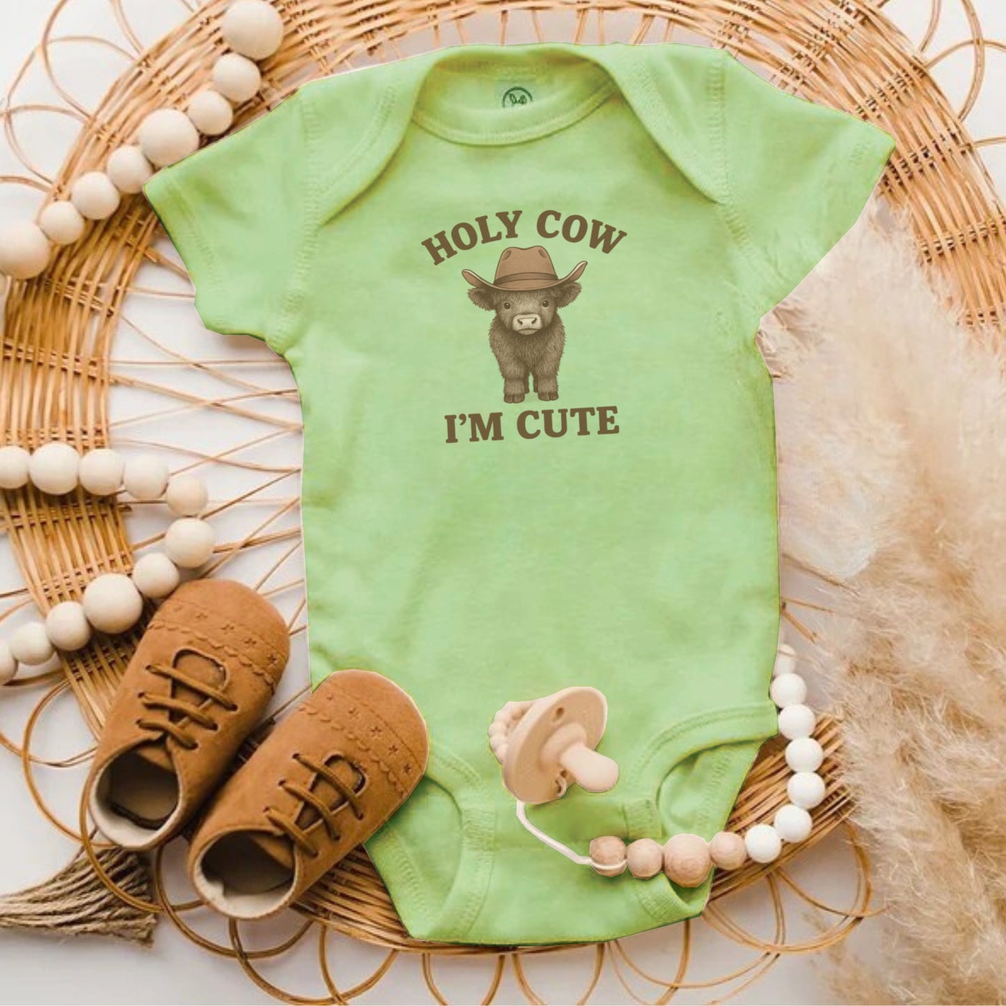 Holy Cow I'm Cute Funny Baby Onesie product type