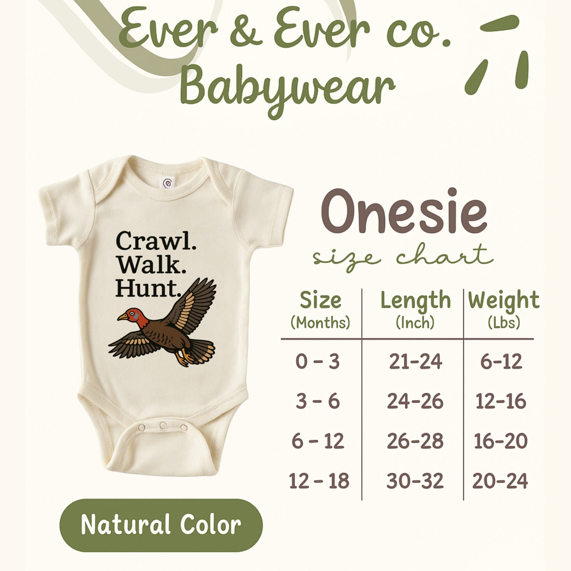 Crawl Walk Hunt Baby Onesie babywear product type