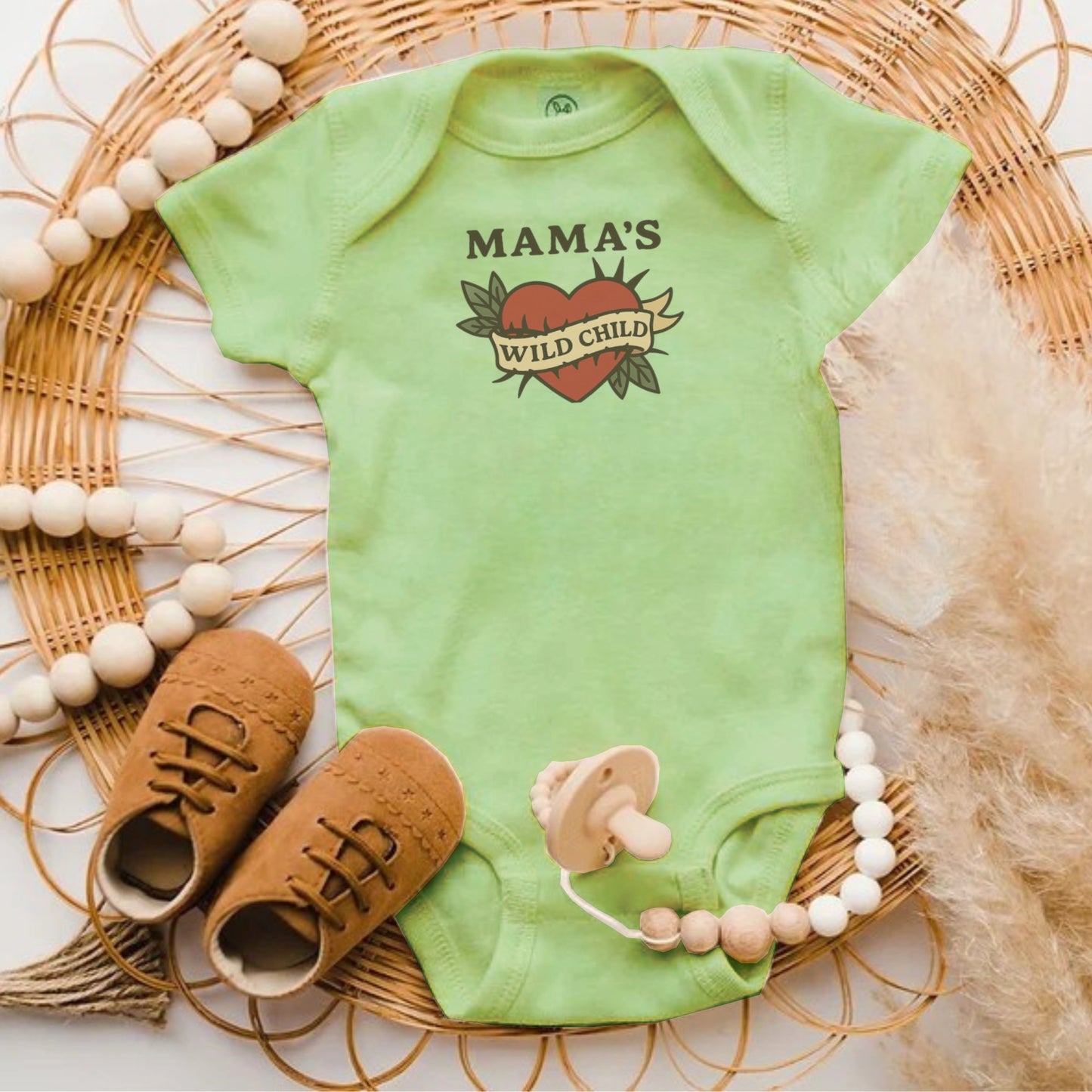 Mama's Wild Child Baby Onesie Clothing Product