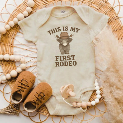 Adorable First Rodeo Baby Bodysuit Perfect for Little Cowboys Product