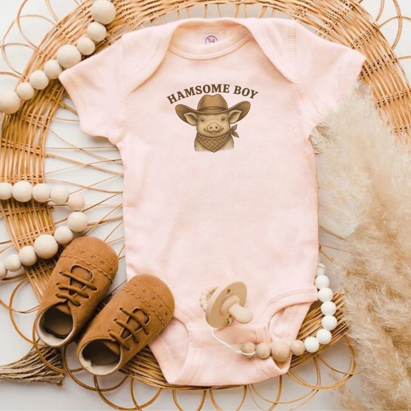 Cute Cowboy Pig Hamsome Boy Infant Onesie product