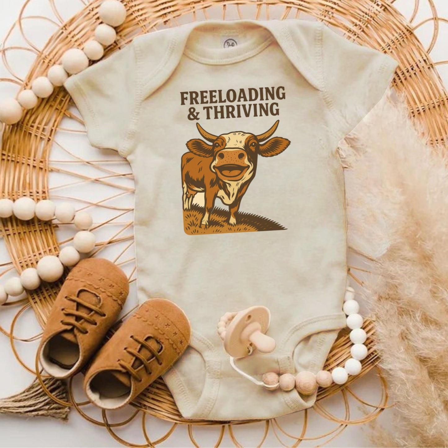 Freeloading and Thriving Cute Baby Onesie product