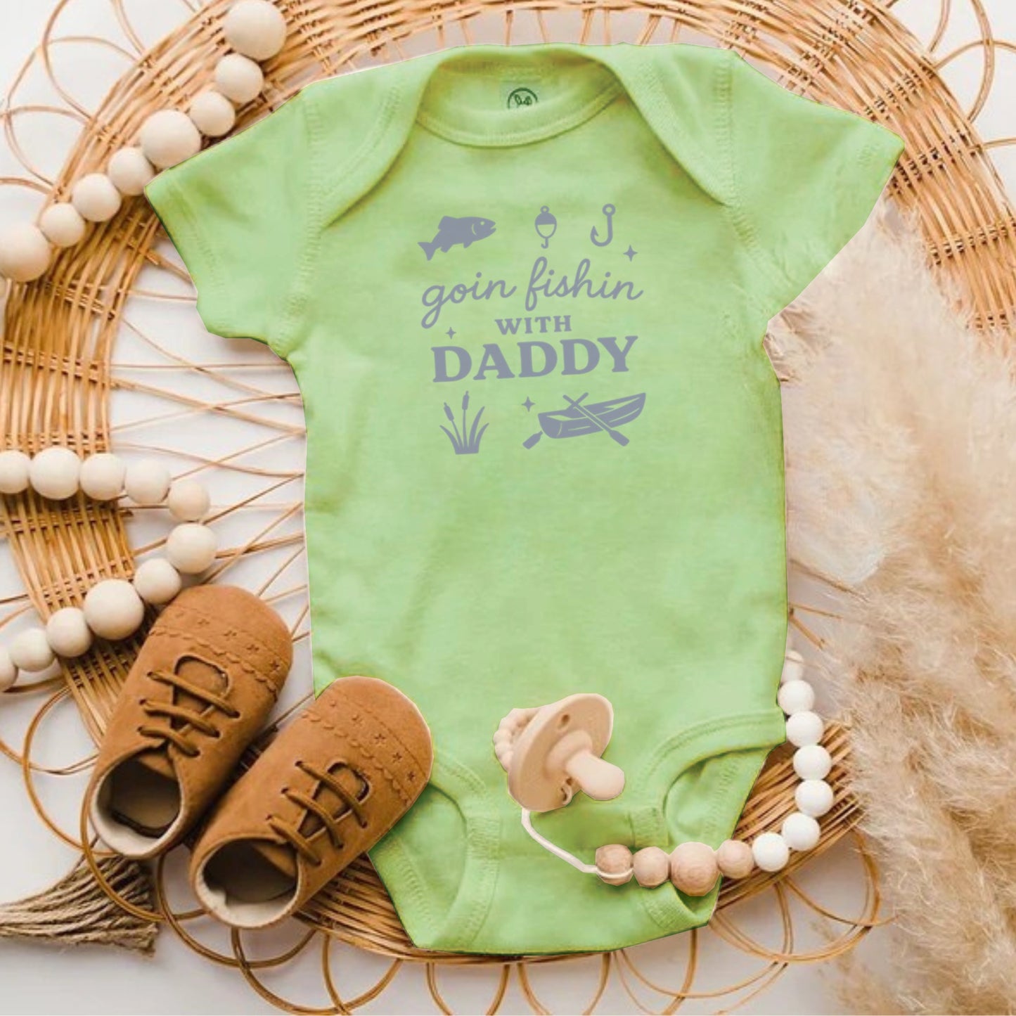 Adorable Goin Fishin With Daddy Onesie Baby product