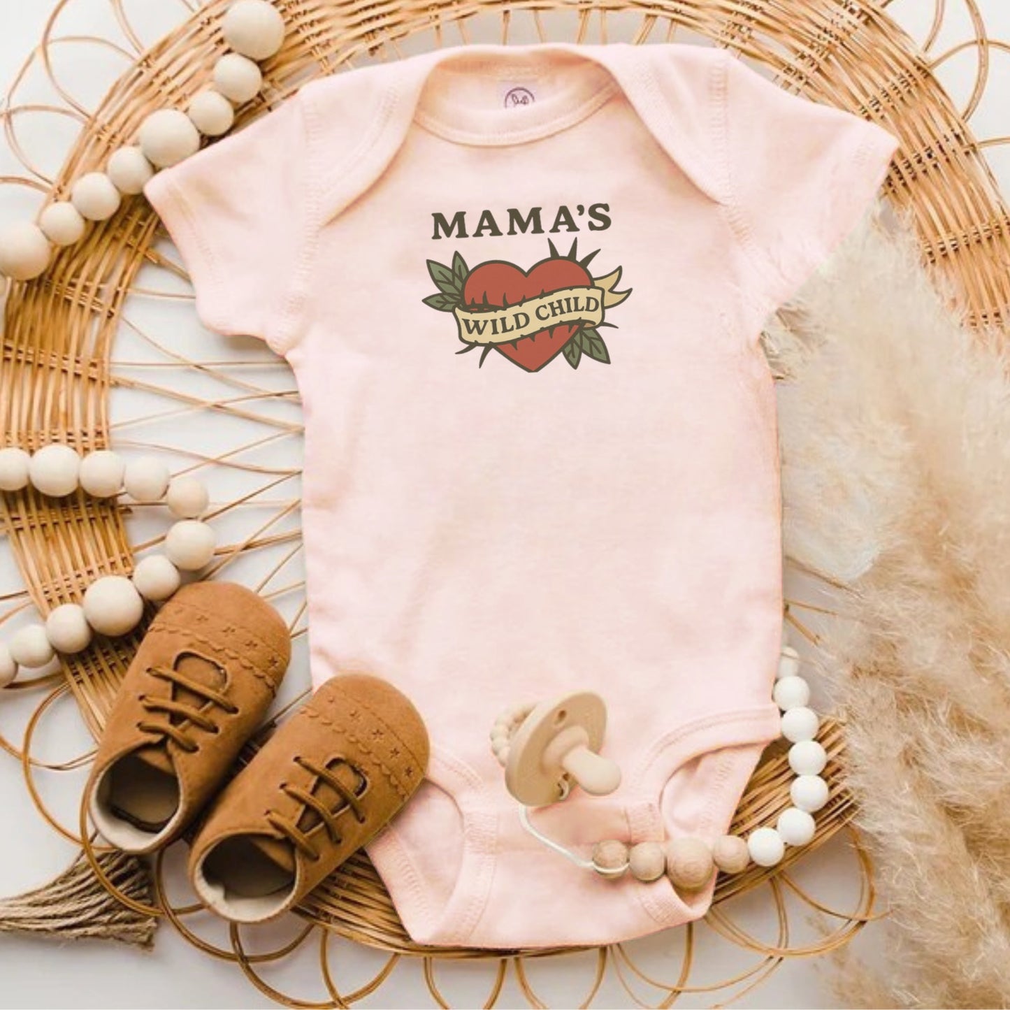 Mama's Wild Child Graphic Baby Onesie product
