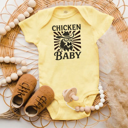 Chicken Baby Printed Yellow Onesie product
