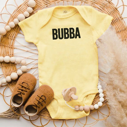 Bubba Themed Yellow Baby Onesie Apparel product type