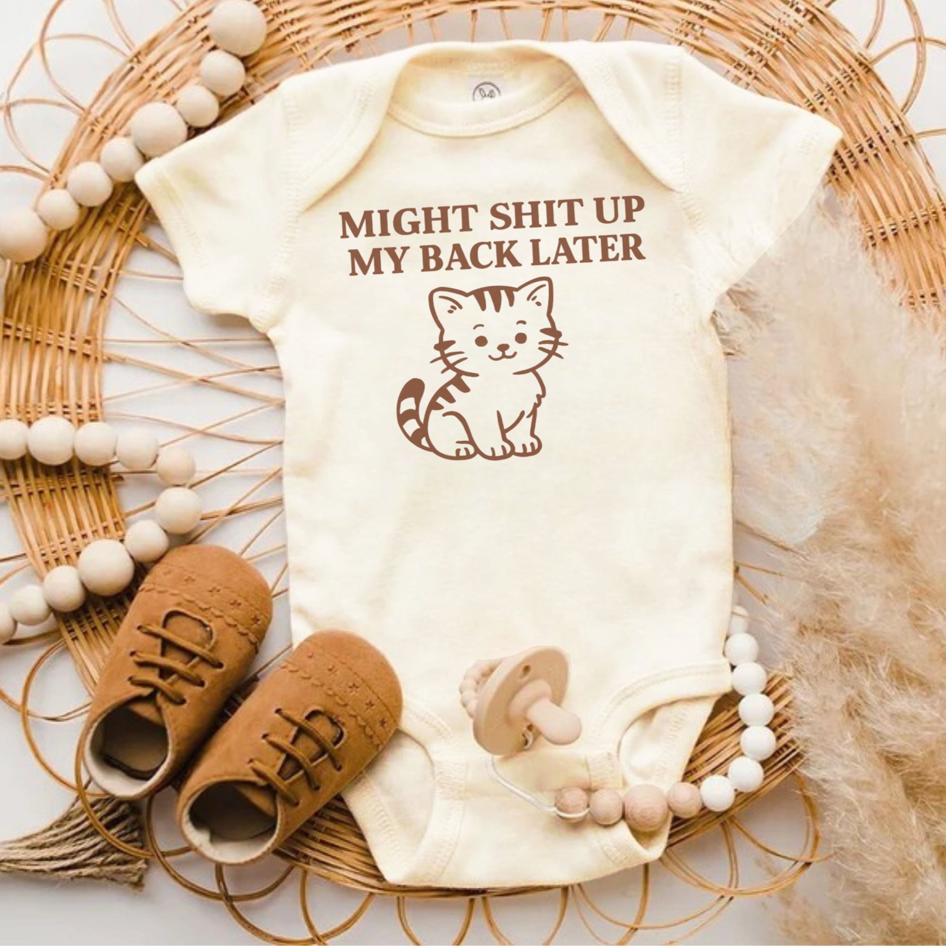 Cute Cat Design Baby Onesie Funny Quote Product