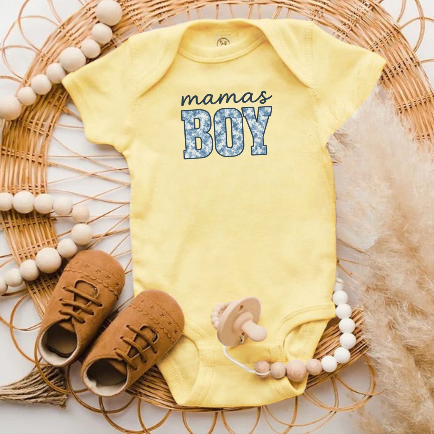 Mamas Boy Text Printed Baby Onesie Product Type