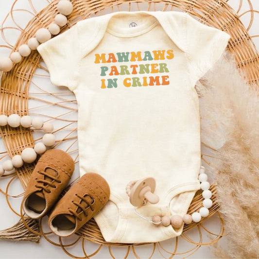 Mawmaws Partner in Crime Baby Bodysuit product