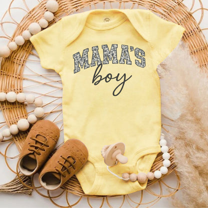 Mama's Boy Yellow Baby Onesie Product