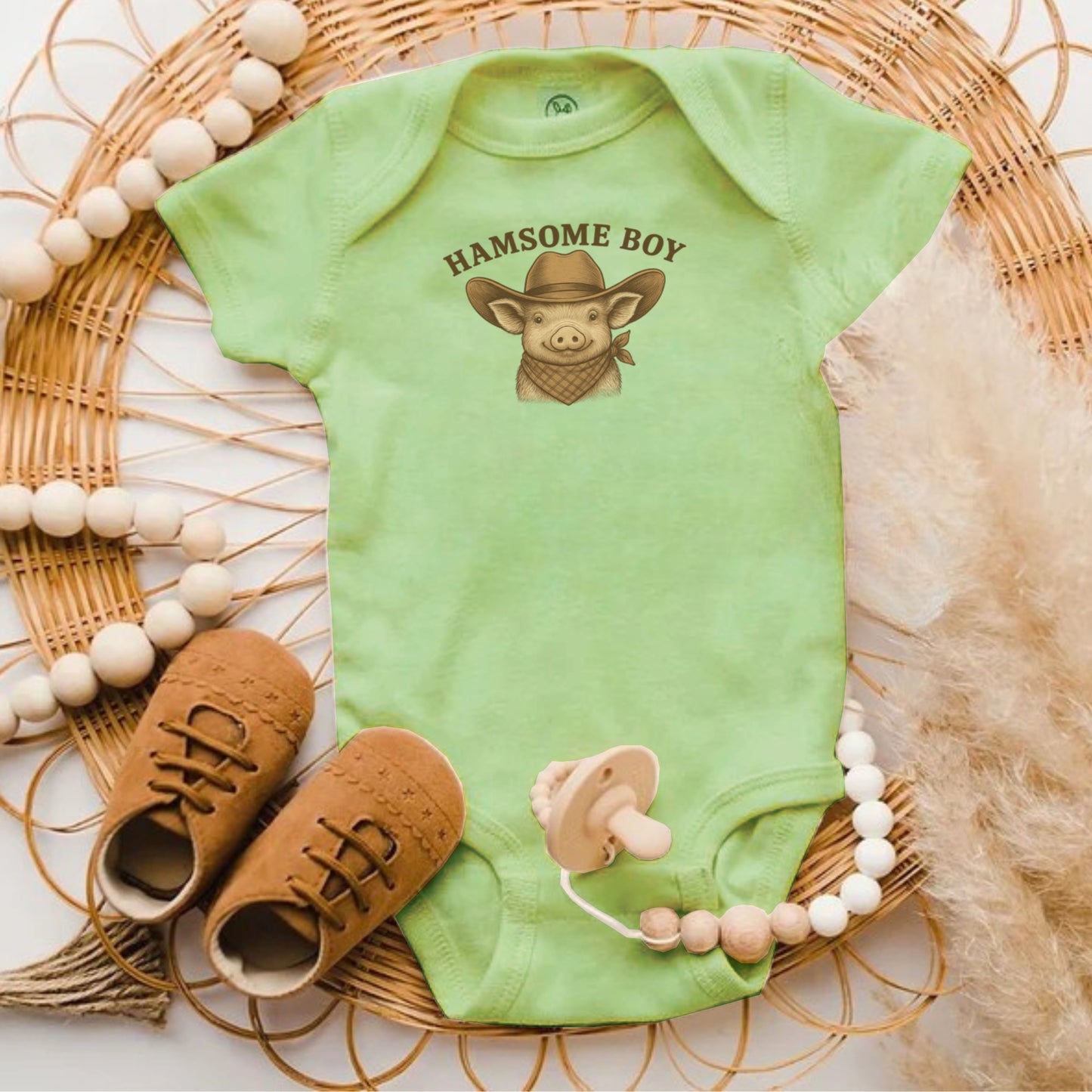 Cute Handsome Boy Cow Cowboy Design Baby Onesie product type