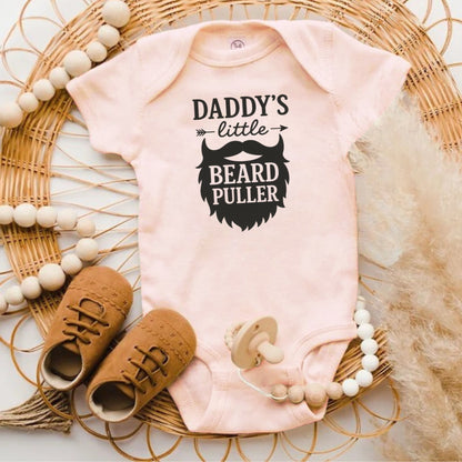 Daddy's Little Beard Puller Baby Onesie product type