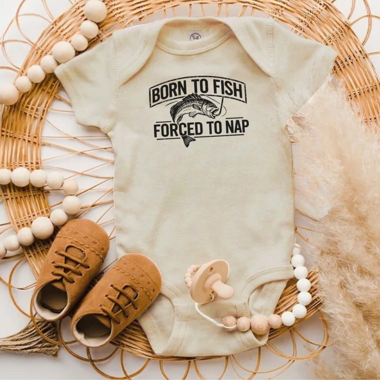 Born To Fish Forced To Nap Baby Onesie product type