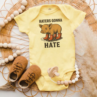 Hatters Gonna Hate Graphic Baby Onesie product type